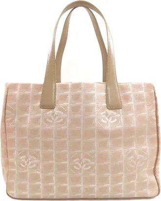 Chanel Beige Nylon Jacquard Tote Bag (Pre-Owned)