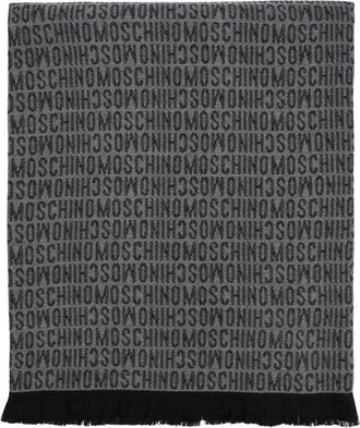 Moschino Logo Scarf - Dames - Wintersjaals - Zwart - ONE Size - Wol - Accessoires