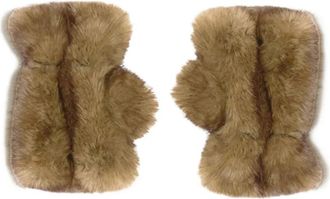 Apparis Guanti Ariel con mezze dita in pelliccia sintetica - Marrone