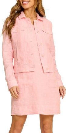 Tommy Bahama Two Palms Linen Raw Edge Jacket in Light Salmon at Nordstrom, Size X-Large