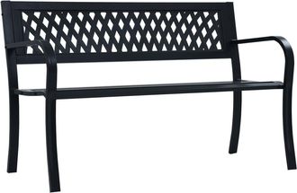 vidaXL Banco De Jard&iacute;n Acero Negro 125 Cm Vidaxl