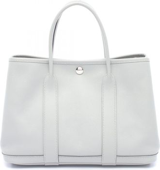 Herm&egrave;s Blue Epsom Leather Leather Handbag Tote Bag (Pre-Owned)