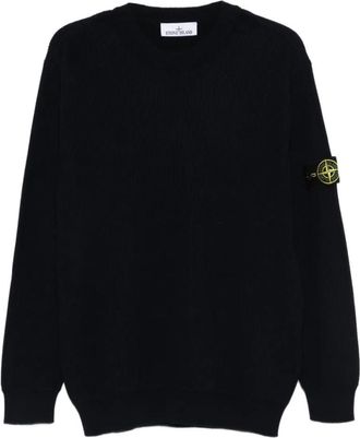 Stone Island Navy Blue Crew Neck Sweater