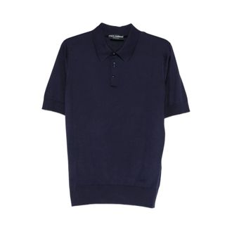 Dolce & Gabbana Polo Shirts, male, Blue, XL, Jumper