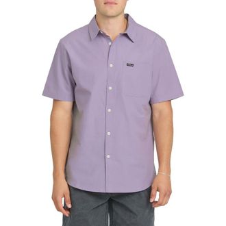 Quiksilver Shore Break Classic Short Sleeve Cotton Button-Up Shirt in Daybreak at Nordstrom, Size Xx-Large