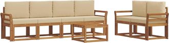 vidaXL Conjunto De Sof&aacute;s De Exterior 7 Uds. Natural Y Beige Vidaxl