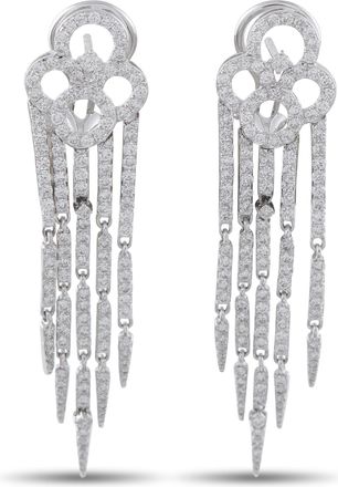Luxury Bazaar 18K White Gold 3.20ct Diamond Dangle Earrings MF20-040826