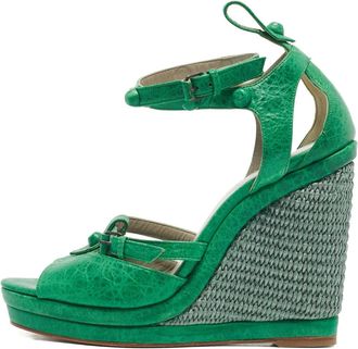 Balenciaga Sandali con zeppa - Verde