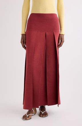 Alaia Pleated Sweater Skirt in Rouge Pompei at Nordstrom, Size 40