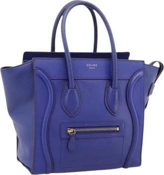 Celine Pre-owned Vintage Tote Bag - Dames - Vintage Shopper - Blauw - ONE Size - Leer - Vintage