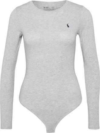 Polo Ralph Lauren Slim-fit Body - Dames - Bodies - Grijs - L - Katoen - Tops
