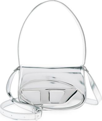 Diesel 1Dr Logo Metallic Leather Handbag in Silver at Nordstrom