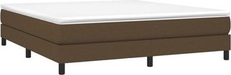 vidaXL Cama sin colchón de tela marrón oscuro 180x200 cm Vidaxl