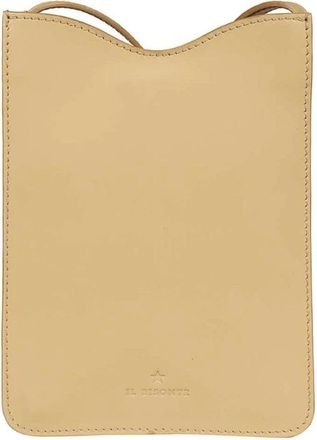 IL BISONTE Stijlvolle leren crossbodytas - Dames - Schoudertassen - Beige - ONE Size - Tassen