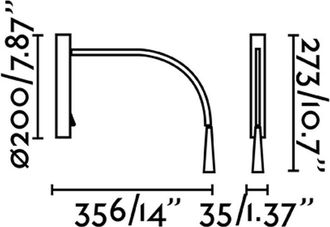 Faro Barcelona Flin Aplique Lector Negro