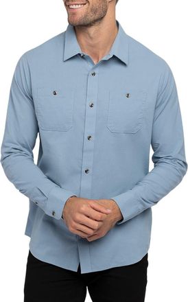 Travis Mathew Cloud Flannel Button-Up Shirt in Faded Denim at Nordstrom Rack, Size Xxx-Large