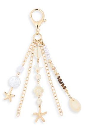 Leith Starfish Beaded Bag Charm in White Multi- Gold at Nordstrom Rack