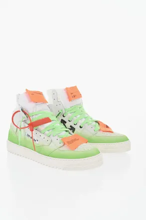 Off-white Leather High-Top Sneakers with Ombre Effect Off-White