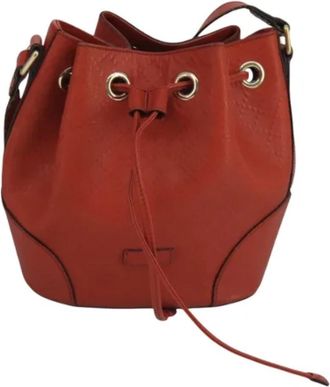 Gucci Pre-owned Leather gucci-bags - Dames - Vintage Tas - Oranje - ONE Size - Leer - Vintage