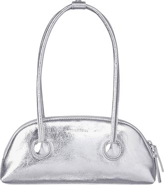 Margesherwood Silver Bessette Shoulder Crinkle Leather Shoulder Bag