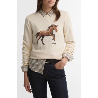 Barbour Homeswood Cotton and Cashmere Sweater in Ecru at Nordstrom, Size 14