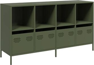 vidaXL Vidaxl - Aparador De Acero Laminado En Fr&iacute;o Verde Oliva 135x39x73,5 Cm