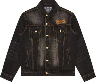 Billionaire Boys Club Script Cord Collar denim jack met borduurwerk - Zwart