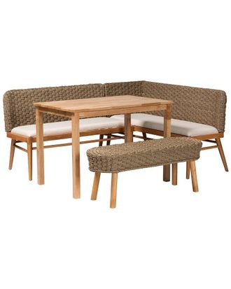 Baxton Studio Dnu Not Profitable Baxton Studio Denver Modern Wood 4Pc Dining Nook Set