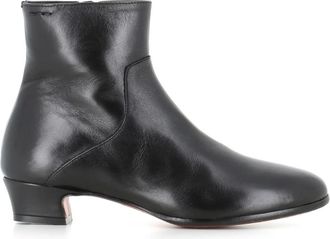 Alexander Hotto Glamour Nappa Telato Enkellaars - Dames - Laarzen met Hak - Zwart - 37 EU - Leer - Schoenen
