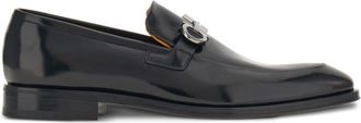 Ferragamo Gancini leather loafers - men - CALFSKIN/CALFSKIN/Goat Skin - 10.5EE - Black