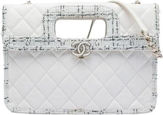 Chanel Pre-owned Quilted Satchel - Dames - Vintage Handtas - Wit - ONE Size - Leer - Vintage