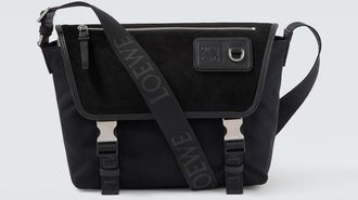 Loewe Flex Medium canvas and suede messenger bag