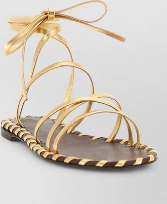 Gianvito Rossi nappa sandals ankle strap flat sole