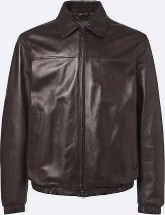 Canali Leather blouson jacket