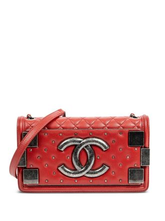 Chanel diamond-quilted shoulder bag - women - Fabric/Lamb Skin - One Size - Red