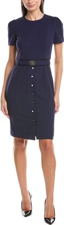 Anne Klein Box Pleat Sleeves Sheath Dress