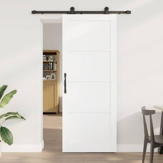 vidaXL Vidaxl - Puerta Deslizante Manual Blanco Y Negro 83 X 211 Cm