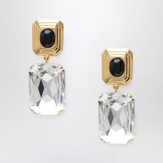 Alessandra Rich Gold-tone clip-on earrings with crystal drop