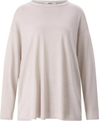 Sminfinity Rondgebreide trui - Dames - Ronde hals truien - Beige - Xs/S - Linnen - Truien & Vesten