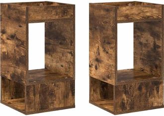 vidaXL Mesa Auxiliar 2 Uds. Roble Ahumado 30 X 30 X 56 Cm Vidaxl
