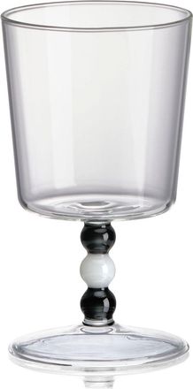 IVV necklace set 2 low glass goblets in transparent borosilicate/white grey bicolored stem