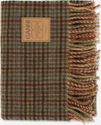 Ganni Small check wool Scarf Female UNI