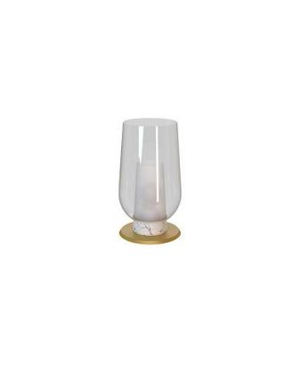 Mantra Mantra L&aacute;mpara De Sobremesa De Cristal Nora El Champ 1 Luz E27 &Oslash;18 Cm - Blanco/madera, Negro/m&aacute;rmol, Oro/blanco