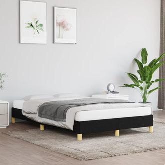 vidaXL Estructura De Cama Sin Colch&oacute;n Tela Negro 120x200 Cm Vidaxl
