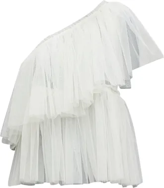 MOLLY GODDARD tulle tie one shoulder sheer top
