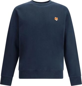 Maison Kitsun&eacute; Sweatshirt met ronde hals - Heren - Sweatshirts - Blauw - 2XL - Hoodies & sweatvesten