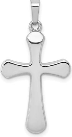 Diamond2Deal 14k White Gold Polished Rounded Cross Pendant
