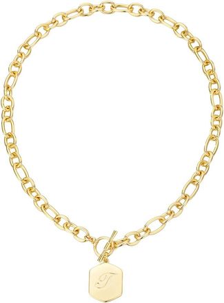 Adornia Adornia 14K Plated Monogram Initial Chunky Toggle Necklace