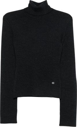 Ganni Maglione a collo alto a coste - - Knitwear - Donna - Nero - S