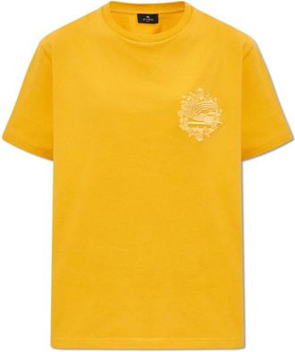 Etro Pegaso Geborduurd T-shirt - Dames - T-shirts - Oranje - XS - Katoen - Tops